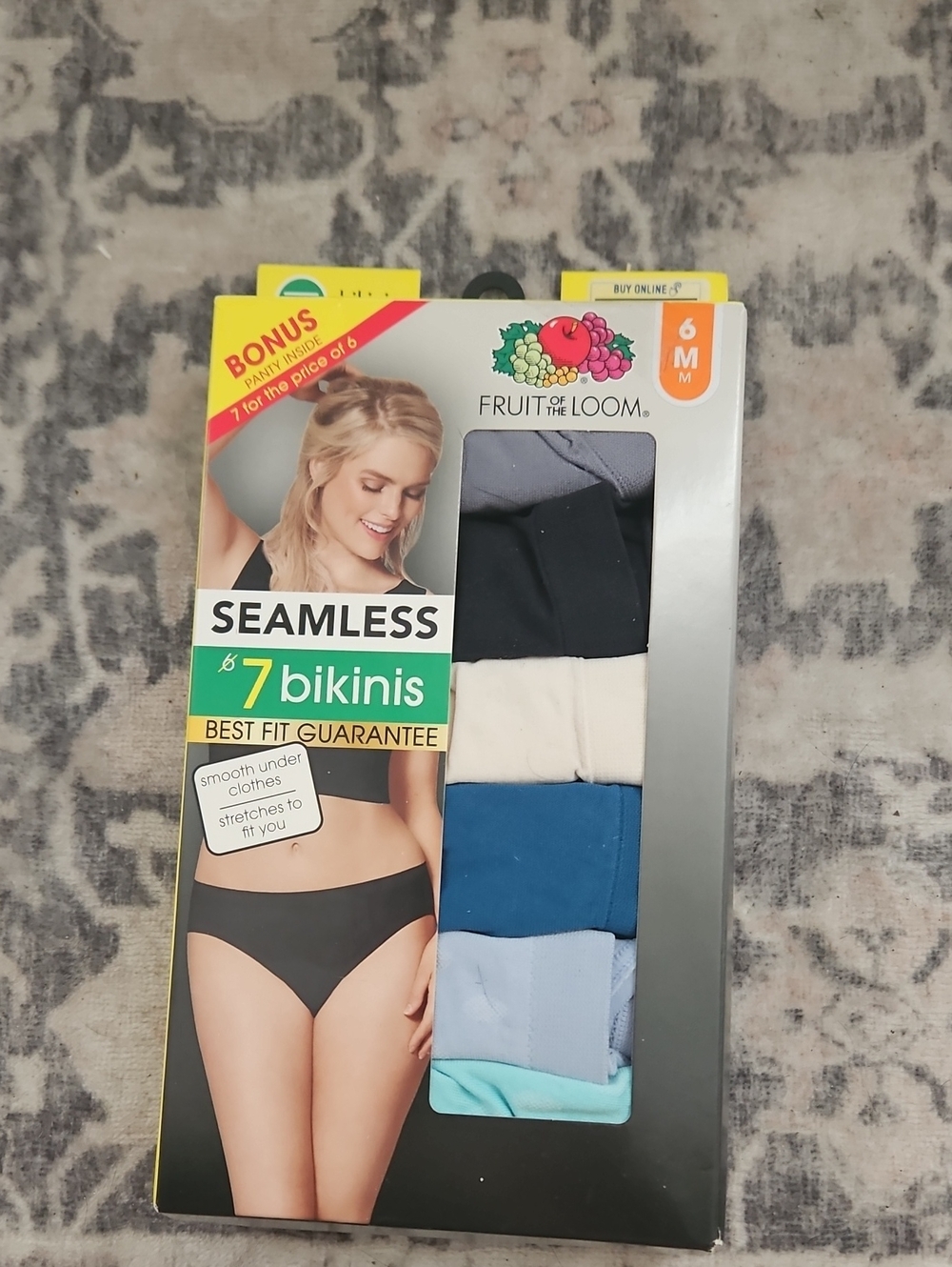 Fruit of the Loom Women's Seamless Bikini Underwear - 6 Pack, Multicolor